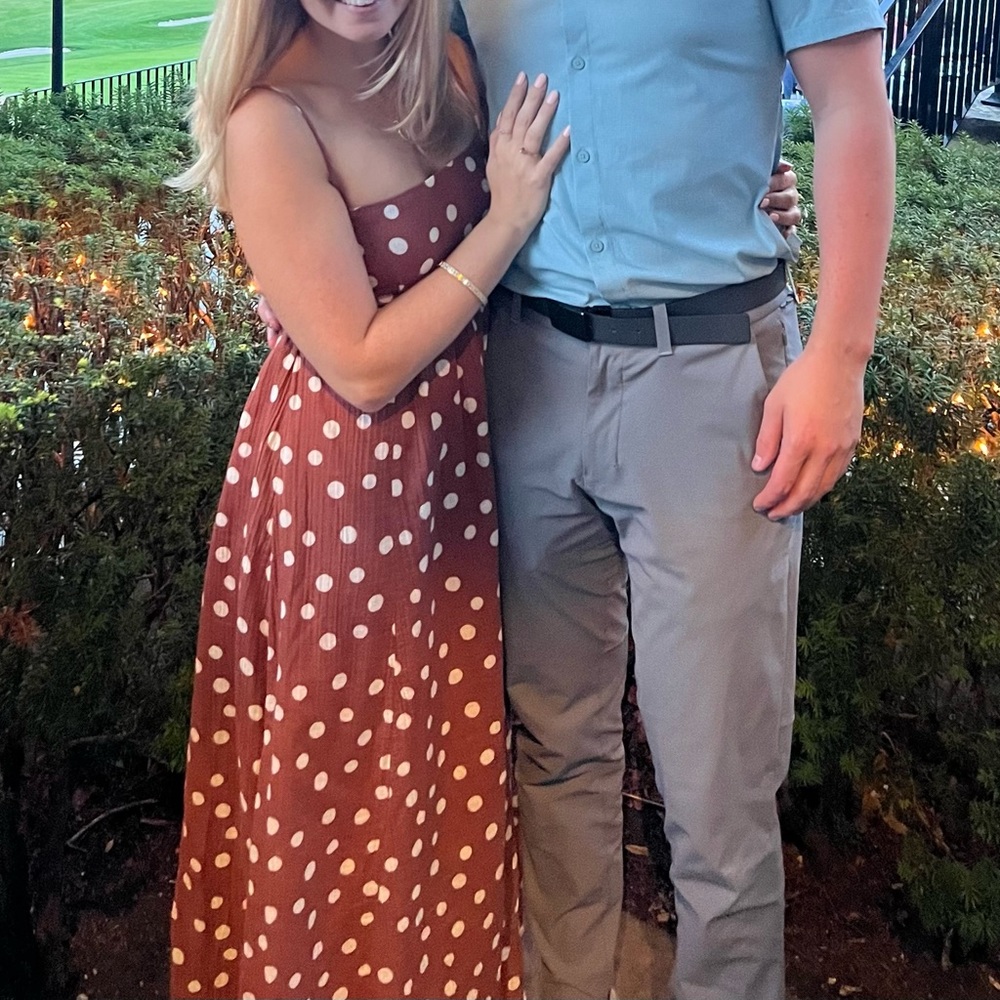Abercrombie & Fitch Brown Polka Dot Maxi Dress